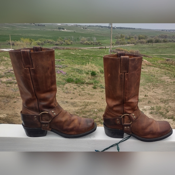BROWN LEATHER BOULET HARNESS MOTORCYCLE BOOTS WOMENS 9.5 MENS 8.5 - Picture 6 of 15